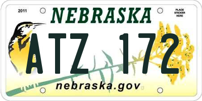 NE license plate ATZ172