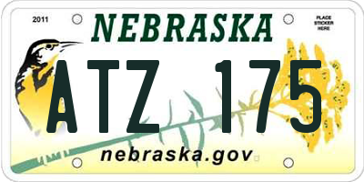 NE license plate ATZ175
