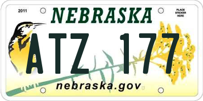 NE license plate ATZ177