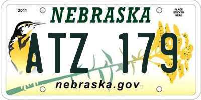 NE license plate ATZ179