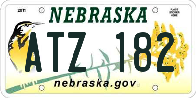 NE license plate ATZ182