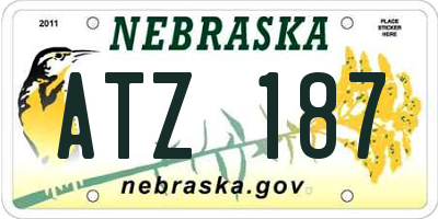 NE license plate ATZ187