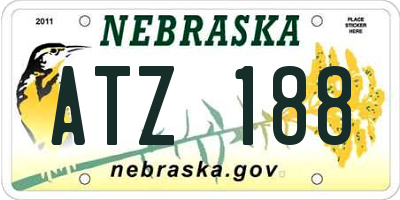 NE license plate ATZ188
