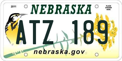NE license plate ATZ189