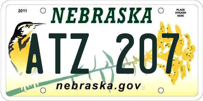 NE license plate ATZ207