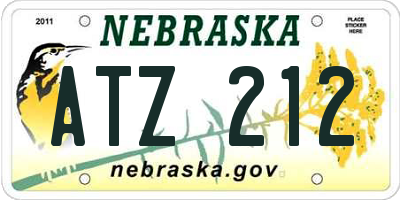 NE license plate ATZ212