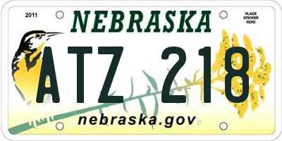 NE license plate ATZ218