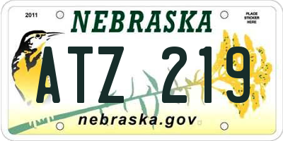 NE license plate ATZ219