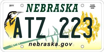 NE license plate ATZ223