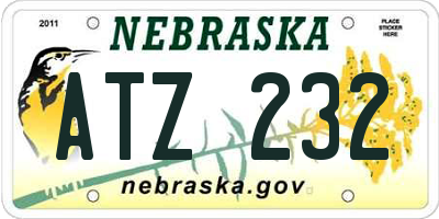 NE license plate ATZ232