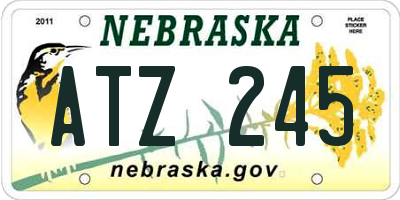 NE license plate ATZ245