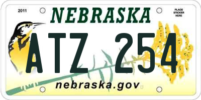 NE license plate ATZ254