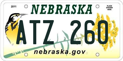 NE license plate ATZ260