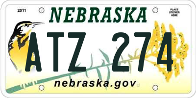 NE license plate ATZ274