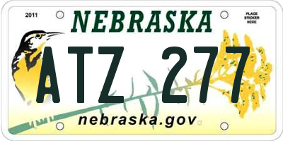NE license plate ATZ277