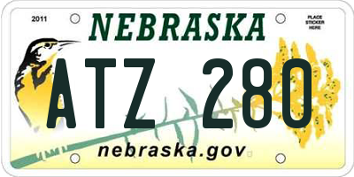 NE license plate ATZ280