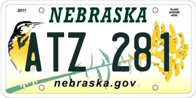 NE license plate ATZ281