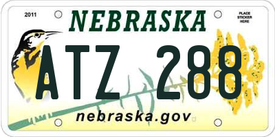 NE license plate ATZ288