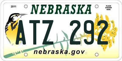 NE license plate ATZ292