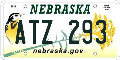 NE license plate ATZ293