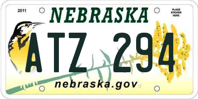 NE license plate ATZ294