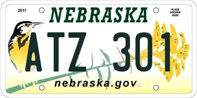 NE license plate ATZ301