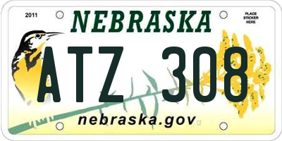 NE license plate ATZ308