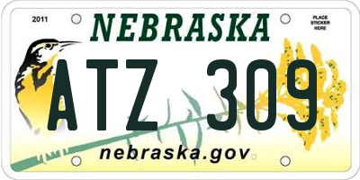 NE license plate ATZ309