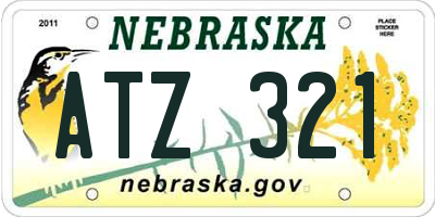 NE license plate ATZ321