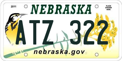 NE license plate ATZ322
