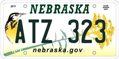 NE license plate ATZ323