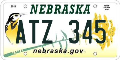 NE license plate ATZ345