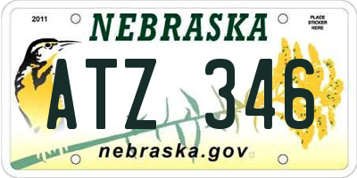 NE license plate ATZ346