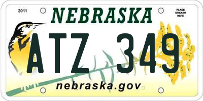 NE license plate ATZ349