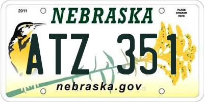 NE license plate ATZ351