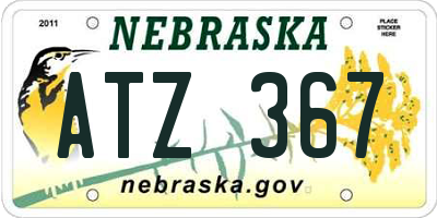 NE license plate ATZ367