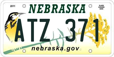 NE license plate ATZ371