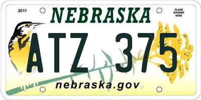 NE license plate ATZ375