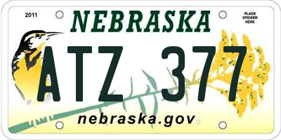 NE license plate ATZ377