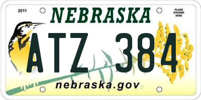 NE license plate ATZ384