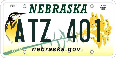 NE license plate ATZ401