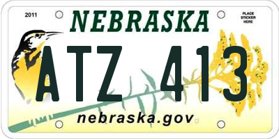 NE license plate ATZ413