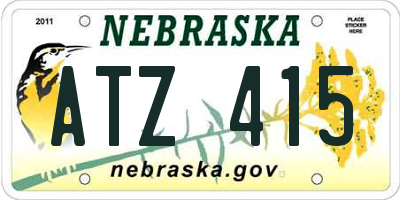 NE license plate ATZ415