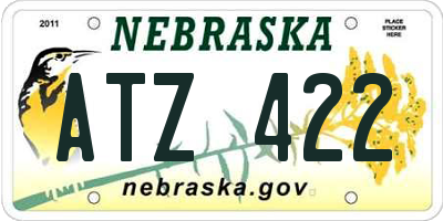 NE license plate ATZ422