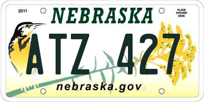 NE license plate ATZ427