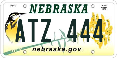 NE license plate ATZ444