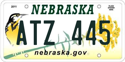 NE license plate ATZ445