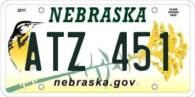 NE license plate ATZ451