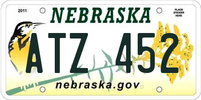 NE license plate ATZ452