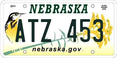 NE license plate ATZ453
